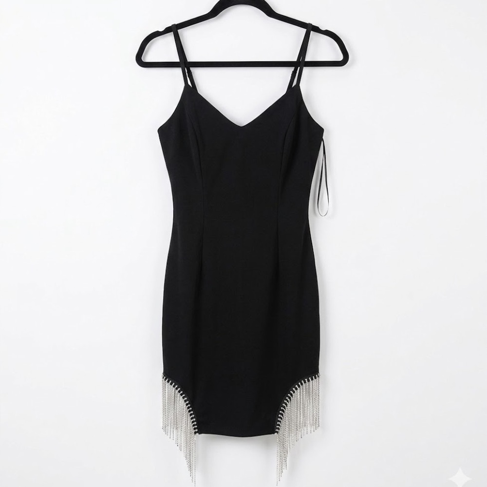 Mini dress with rhinestones
